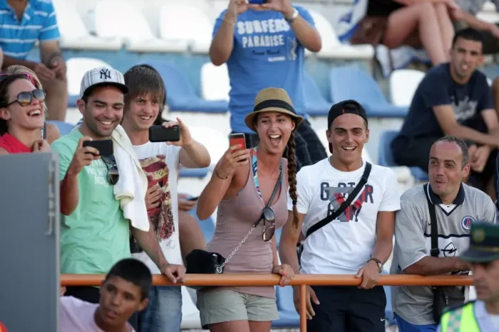 Framed Print : Brighton and Hove Albion FC: Electric Atmosphere in the Stands - Pre-season 2011-12 (Portugal)