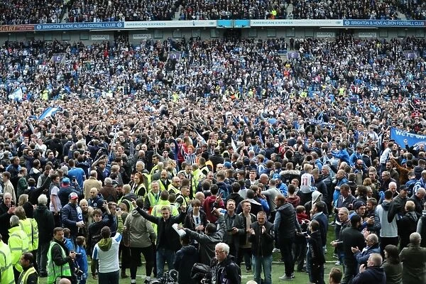 Brighton and Hove Albion FC: Euphoric Fans Celebrate Championship Victory over Wigan Athletic at American Express Community Stadium (17th April 2017)