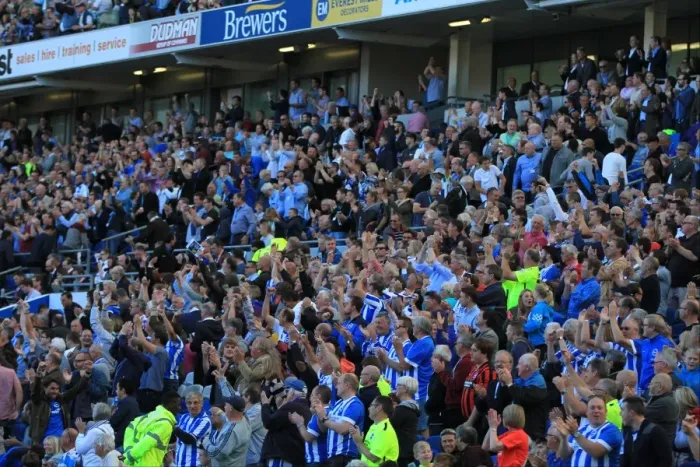 Framed Print : Brighton and Hove Albion FC: Fans in Action during Sky Bet Championship Match vs. Hull City (12th September 2015) Framed Print : Brighton and Hove Albion FC: Fans in Action during Sky Bet Championship Match vs. Hull City (12th September 2015)