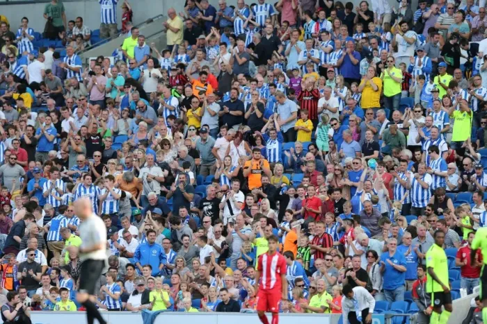 Framed Print : Brighton and Hove Albion FC Fans in Full Swing: Pre-season Friendly Against Sevilla FC, August 2015 (Sevilla 02AUG15) Framed Print : Brighton and Hove Albion FC Fans in Full Swing: Pre-season Friendly Against Sevilla FC, August 2015 (Sevilla 02AUG15)