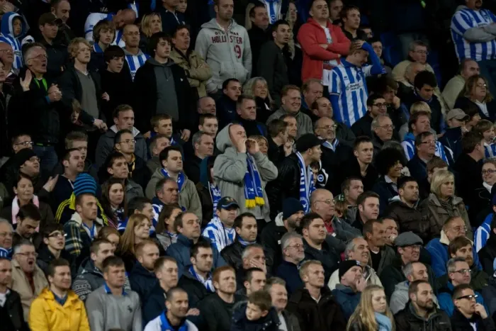 Framed Print : Brighton & Hove Albion FC: North Stand Fans in Action during the Championship Match vs. Reading (April 10, 2012) Framed Print : Brighton & Hove Albion FC: North Stand Fans in Action during the Championship Match vs. Reading (April 10, 2012)