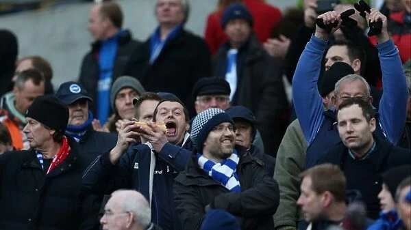 Brighton and Hove Albion FC: Passionate Fans in Action during FA Cup Clash vs. Arsenal (25Jan15)