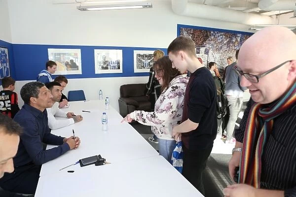 Brighton & Hove Albion FC: Players Chris Hughton, Colin Calderwood, Leon Best, and Christian Walton Sign Autographs at American Express Community Stadium (February 2015)