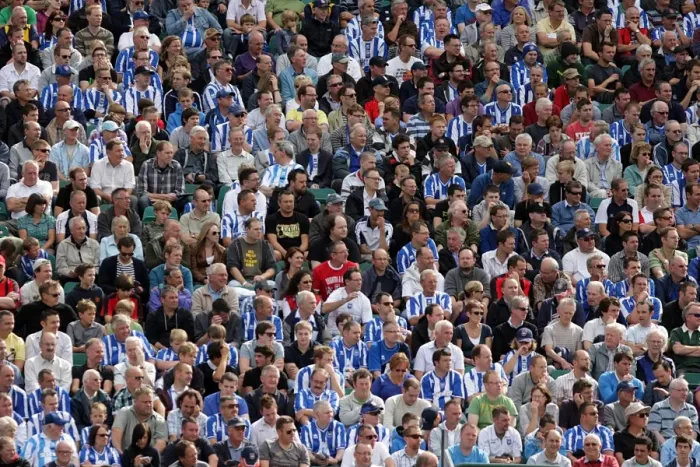 Framed Print : Brighton & Hove Albion FC: South Stand Roar at Walsall (28th August 2010)