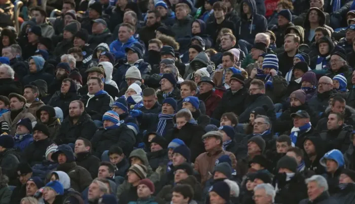 Framed Print : Brighton and Hove Albion FC: A Spectacular Show of Colors by Fans vs. Nottingham Forest (7th February 2015)