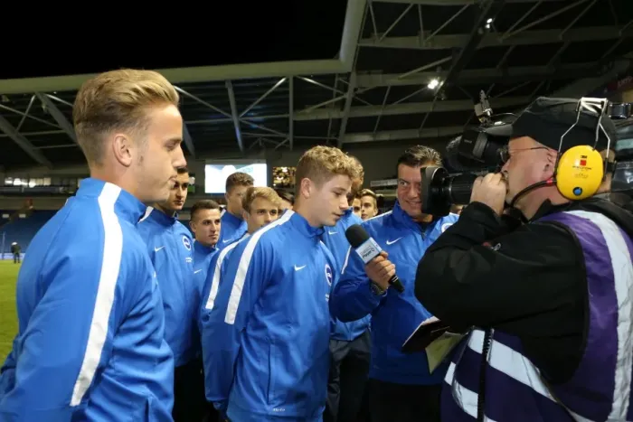 Framed Print : Brighton and Hove Albion FC: U18 Squad Presented at Half Time against Rotherham United (15th September 2015) Framed Print : Brighton and Hove Albion FC: U18 Squad Presented at Half Time against Rotherham United (15th September 2015)