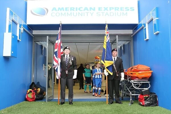 Brighton and Hove Albion Flag Bearers before Match against Blackburn Rovers, Sky Bet Championship 2014