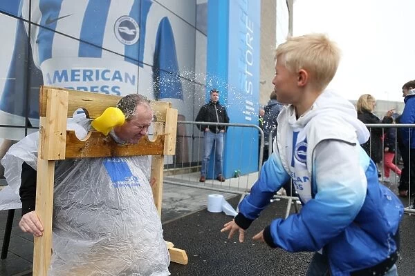 Brighton and Hove Albion: Guy Butters in the Stocks During Intense Match Against Watford (25APR15)