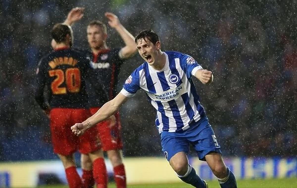 Brighton and Hove Albion: Lewis Dunk Celebrates Jake Forster-Caskey's Goal vs. Reading (26DEC14)