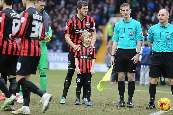 Brighton and Hove Albion Mascot in Action at Sheffield Wednesday's Hillsborough Stadium, 14 February 2015