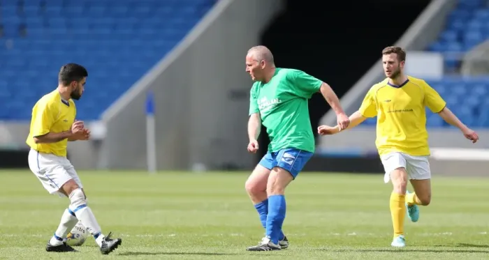 Framed Print : Brighton & Hove Albion: Play on the Pitch - American Express Community Stadium (30 April 2015)