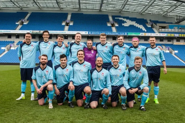 Framed Print : Brighton & Hove Albion: Ten Players in Action on the Pitch (May 1, 2015)