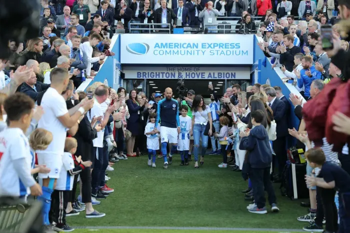 Framed Print : Brighton & Hove Albion: Premier League Survival Celebration - Players Lap of Appreciation (12 May 2019)
