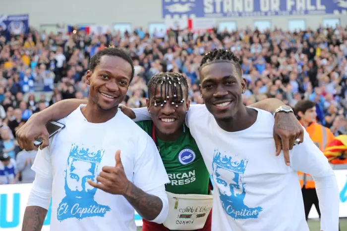 Framed Print : Brighton & Hove Albion: Premier League Survival Celebration - Players Lap of Appreciation (12 May 2019)
