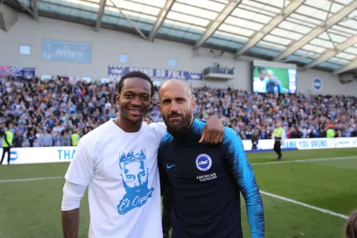 Framed Print : Brighton and Hove Albion: Premier League Survival Celebration - Players Lap of Appreciation (May 2019)
