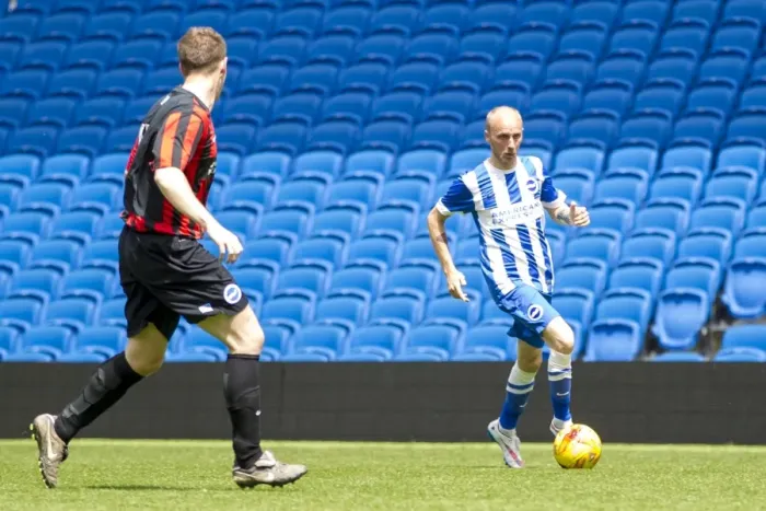 Framed Print : Brighton & Hove Albion Staff Match: 12 Team Showdown on the Pitch (25MAY15)