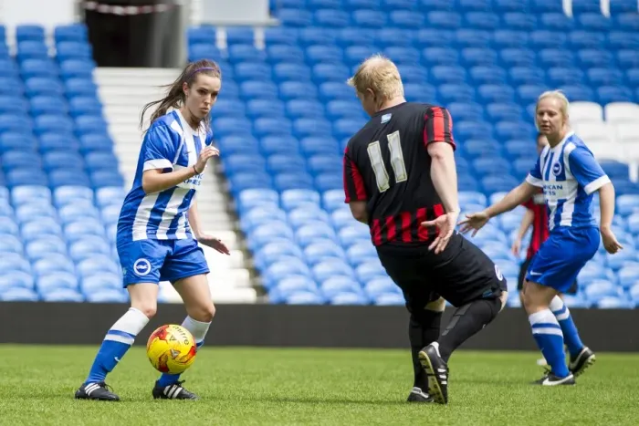 Framed Print : Brighton & Hove Albion: Staff Match on Pitch 2015 - 12 Team Event (25MAY15)