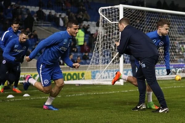 Brighton and Hove Albion: Thomas Barnden Leads Strength and Conditioning Session during EFL Sky Bet Championship Match vs Ipswich Town (14 Feb 2017)