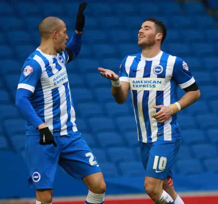 Framed Print : Brighton and Hove Albion: Tomer Hemed and Bobby Zamora Celebrate Goal vs. Bolton Wanderers (13 / 02 / 2016) Framed Print : Brighton and Hove Albion: Tomer Hemed and Bobby Zamora Celebrate Goal vs. Bolton Wanderers (13 / 02 / 2016)