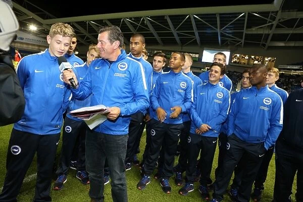 Brighton and Hove Albion U18 Squad Presented at Half Time against Rotherham United, American Express Community Stadium, September 2015