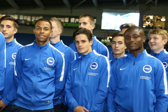 Framed Print : Brighton and Hove Albion U18 Squad Presented at Half Time during Sky Bet Championship Match against Rotherham United (September 2015) Framed Print : Brighton and Hove Albion U18 Squad Presented at Half Time during Sky Bet Championship Match against Rotherham United (September 2015)