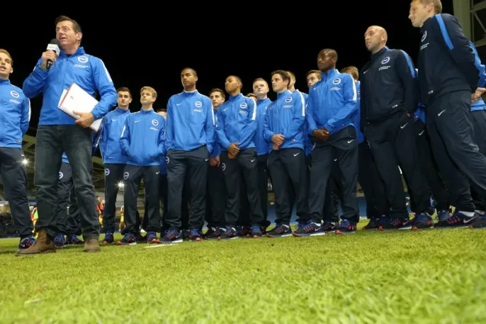 Framed Print : Brighton and Hove Albion U18 Squad Unveiled at Half Time against Rotherham United, American Express Community Stadium (September 15, 2015) Framed Print : Brighton and Hove Albion U18 Squad Unveiled at Half Time against Rotherham United, American Express Community Stadium (September 15, 2015)