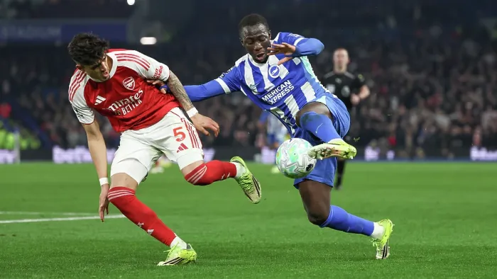 Framed Print : Brighton and Hove Albion v Arsenal Premier League 04MAR26 Framed Print : Brighton and Hove Albion v Arsenal Premier League 04MAR26