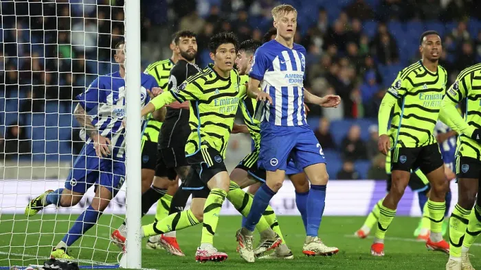 Framed Print : Brighton and Hove Albion v Arsenal Premier League 06APR24 Framed Print : Brighton and Hove Albion v Arsenal Premier League 06APR24