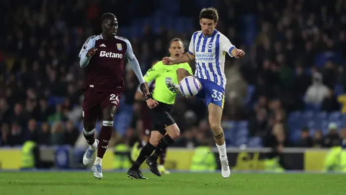Framed Print : Brighton and Hove Albion v Aston Villa Premier League 02APR25 Framed Print : Brighton and Hove Albion v Aston Villa Premier League 02APR25