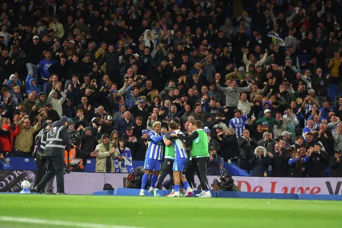 Framed Print : Brighton and Hove Albion v Chelsea Premier League 21APR26 Framed Print : Brighton and Hove Albion v Chelsea Premier League 21APR26