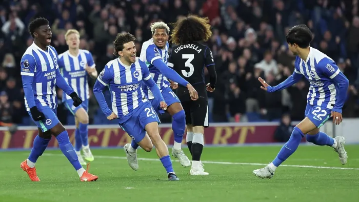 Framed Print : Brighton and Hove Albion v Chelsea Premier League 21APR26 Framed Print : Brighton and Hove Albion v Chelsea Premier League 21APR26
