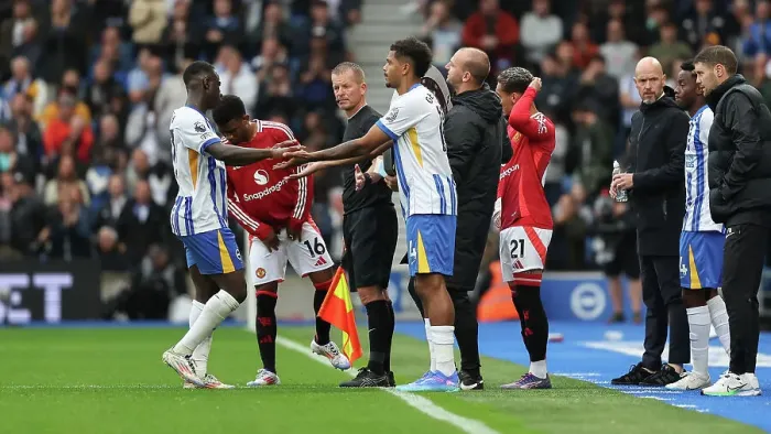 Framed Print : Brighton and Hove Albion v Manchester United Premier League 24AUG24 Framed Print : Brighton and Hove Albion v Manchester United Premier League 24AUG24