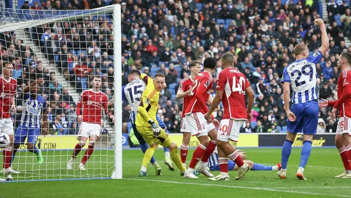 Framed Print : Brighton and Hove Albion v Nottingham Forest Premier League 10MAR24