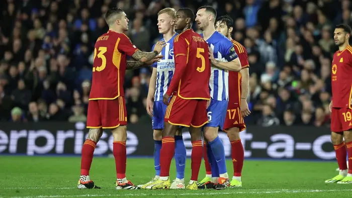 Framed Print : Brighton and Hove Albion v AS Roma Europa League - Round of 16, leg 2 of 2 14MAR24