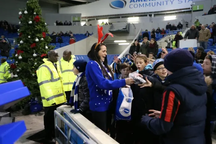 Framed Print : Brighton and Hove Albion vs. Millwall: A Festive Rivalry - Fans Share Christmas Cheer Amidst Championship Clash (12DEC14) Framed Print : Brighton and Hove Albion vs. Millwall: A Festive Rivalry - Fans Share Christmas Cheer Amidst Championship Clash (12DEC14)