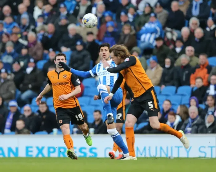 Framed Print : Brighton & Hove Albion vs. Wolverhampton Wanderers: Emmanuel Ledesma in Action - Sky Bet Championship 2015 Framed Print : Brighton & Hove Albion vs. Wolverhampton Wanderers: Emmanuel Ledesma in Action - Sky Bet Championship 2015