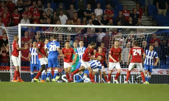 Framed Print : Brighton and Hove Albion vs. Nottingham Forest: Sky Bet Championship Showdown at American Express Community Stadium (July 2015) Framed Print : Brighton and Hove Albion vs. Nottingham Forest: Sky Bet Championship Showdown at American Express Community Stadium (July 2015)