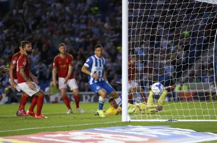 Framed Print : Brighton and Hove Albion vs. Nottingham Forest: Sky Bet Championship Showdown at American Express Community Stadium (July 2015) Framed Print : Brighton and Hove Albion vs. Nottingham Forest: Sky Bet Championship Showdown at American Express Community Stadium (July 2015)