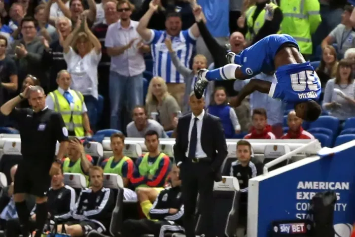 Framed Print : Brighton and Hove Albion vs. Nottingham Forest: Sky Bet Championship Showdown at American Express Community Stadium (July 2015)