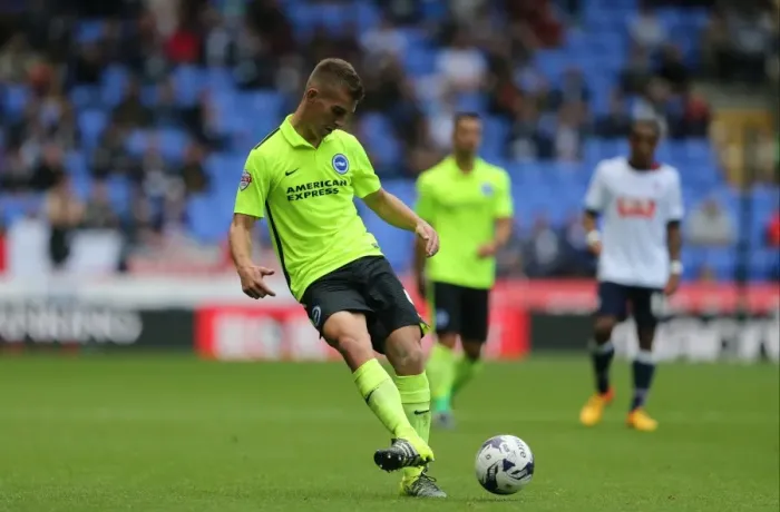 Framed Print : Brighton and Hove Albion vs. Bolton Wanderers: Sky Bet Championship Showdown at Macron Stadium (September 26, 2015)