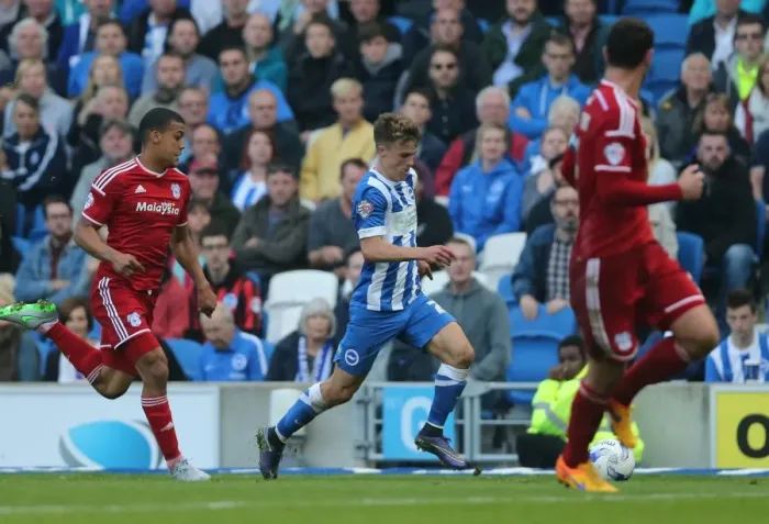 Framed Print : Brighton and Hove Albion vs. Cardiff City: Sky Bet Championship Showdown at American Express Community Stadium (October 3, 2015) Framed Print : Brighton and Hove Albion vs. Cardiff City: Sky Bet Championship Showdown at American Express Community Stadium (October 3, 2015)