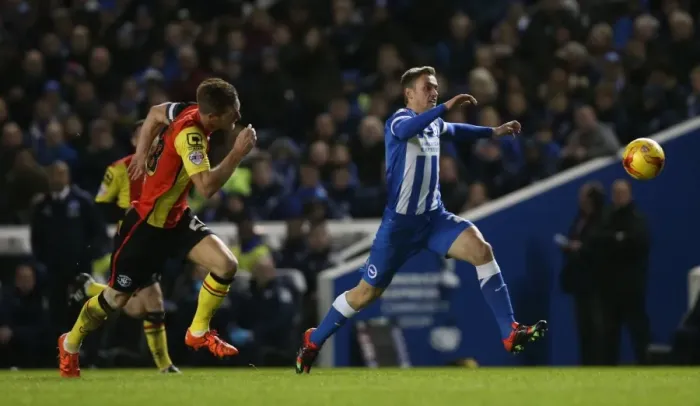 Framed Print : Brighton and Hove Albion vs. Birmingham City: Sky Bet Championship Showdown at American Express Community Stadium (November 28, 2015) Framed Print : Brighton and Hove Albion vs. Birmingham City: Sky Bet Championship Showdown at American Express Community Stadium (November 28, 2015)