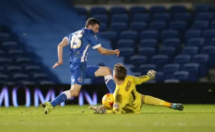 Framed Print : Brighton and Hove Albion vs. Ipswich Town: A Championship Battle at American Express Community Stadium (29DEC15)