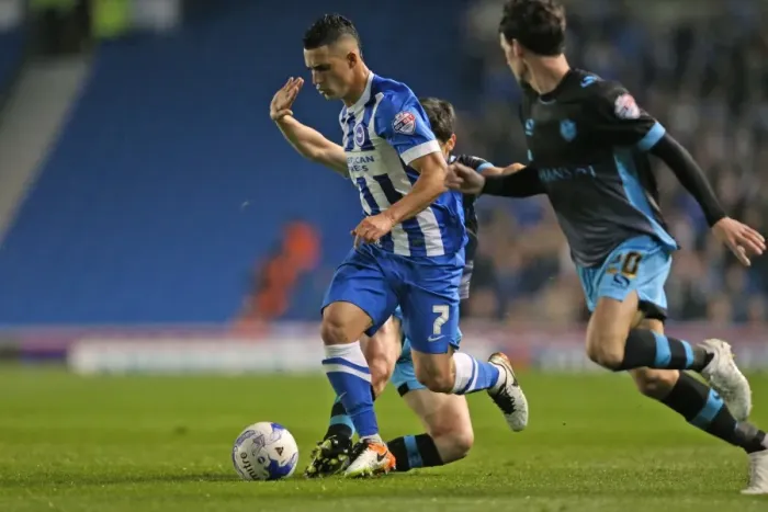 Framed Print : Brighton and Hove Albion vs. Sheffield Wednesday: Sky Bet Championship Play-Off Showdown at American Express Community Stadium (16 May 2016)
