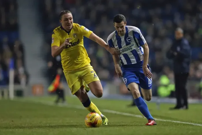 Framed Print : Brighton and Hove Albion vs. Leeds United: EFL Sky Bet Championship Showdown at American Express Community Stadium (December 9, 2016)