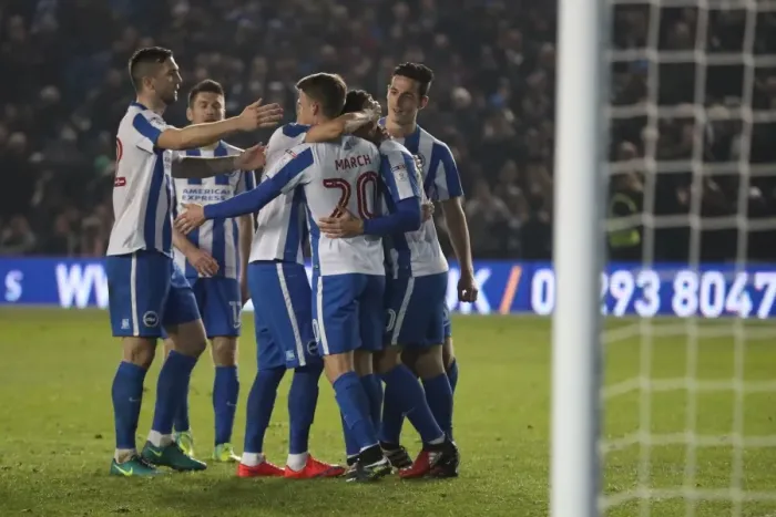 Framed Print : Brighton and Hove Albion vs. Leeds United: Championship Showdown at American Express Community Stadium (December 9, 2016)