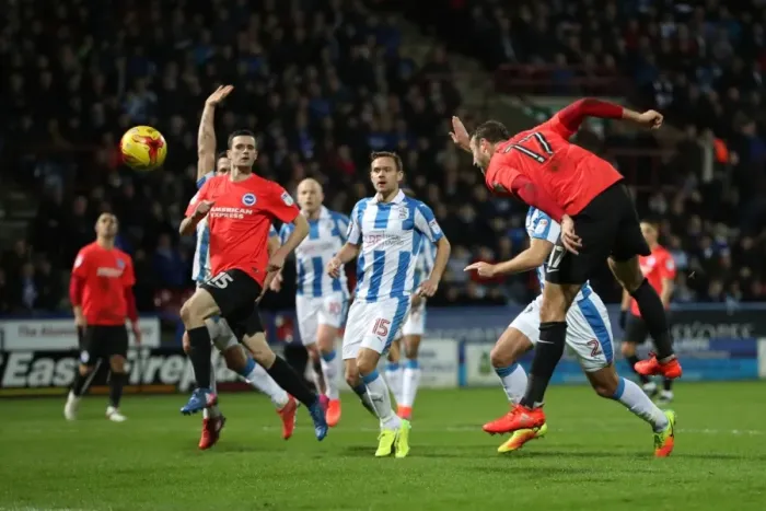 Framed Print : Brighton and Hove Albion vs. Huddersfield Town: EFL Sky Bet Championship Showdown at The John Smiths Stadium (02FEB17) Framed Print : Brighton and Hove Albion vs. Huddersfield Town: EFL Sky Bet Championship Showdown at The John Smiths Stadium (02FEB17)