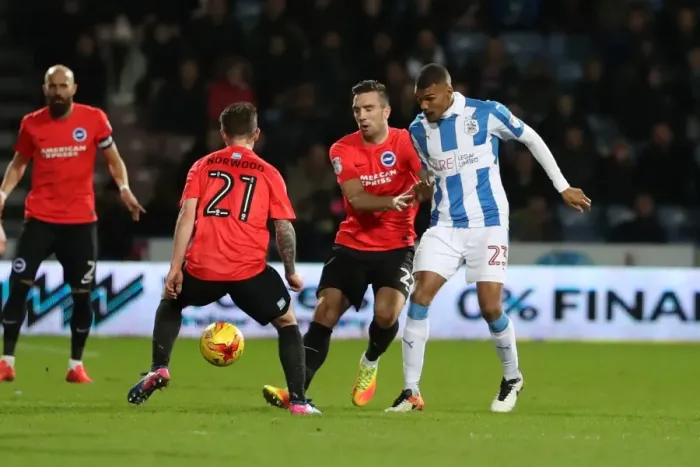 Framed Print : Brighton and Hove Albion vs. Huddersfield Town: EFL Sky Bet Championship Showdown at The John Smiths Stadium (02FEB17) Framed Print : Brighton and Hove Albion vs. Huddersfield Town: EFL Sky Bet Championship Showdown at The John Smiths Stadium (02FEB17)