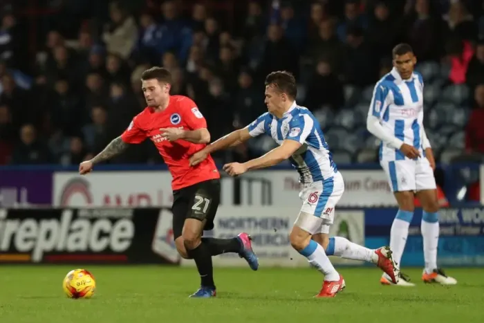 Framed Print : Brighton and Hove Albion vs. Huddersfield Town: EFL Sky Bet Championship Showdown at The John Smiths Stadium (02FEB17) Framed Print : Brighton and Hove Albion vs. Huddersfield Town: EFL Sky Bet Championship Showdown at The John Smiths Stadium (02FEB17)