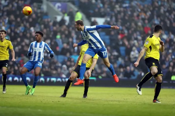 Framed Print : Brighton & Hove Albion vs. Burton Albion: EFL Sky Bet Championship Showdown at American Express Community Stadium (February 11, 2017)